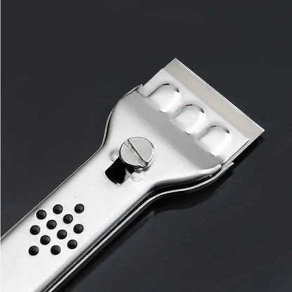 Raspador limpiador multifunción de acero inoxidable para vitrocerámica y vitrocerámica con cuchillas para limpiar hornos, cocinas y herramientas. Cuchillo multiusos.