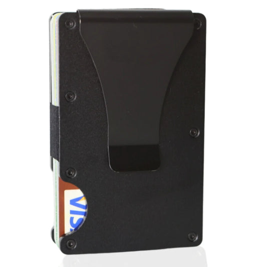 Slim Wallet For Men - Front Pocket RFID Blocking Minimalist Wallet For Men - Metal Wallet With Money Clip For Men
