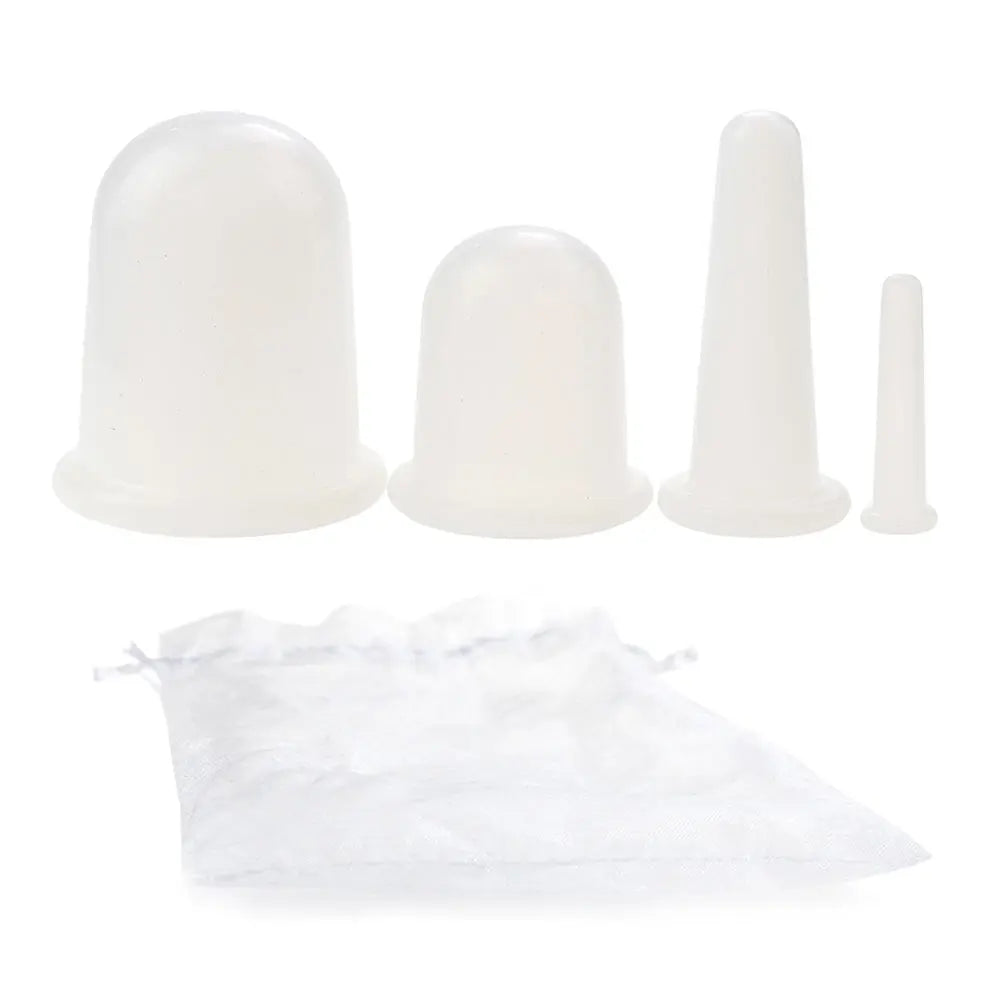 4-Piece Set Silicone Vacuum Cupping Set Cupping Cups Cans Suction Cup Therapy Back Body Detox Massage Anti Cellulite