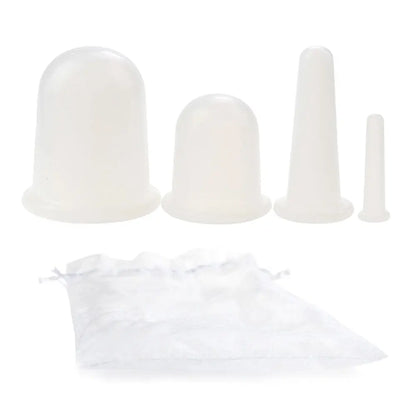 4-Piece Set Silicone Vacuum Cupping Set Cupping Cups Cans Suction Cup Therapy Back Body Detox Massage Anti Cellulite