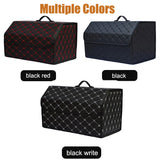 Car Trunk Organizer Box, Large Capacity, Auto Multiuse Tools, Storage Bag, Stowing, Tidying, Leather, Folding for Emergency