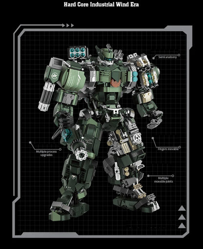 1403pcs Large Mecha Warrior Building Blocks Set Battle Robots Action Figure Model Kits Adult Teens Assembled Toys Gifts For Boys