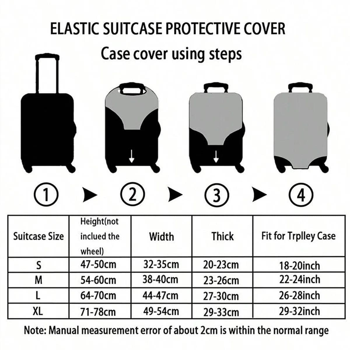 Luggage Cover Protector Elastic Waterproof Dustproof For 18-32 Inch Suitcase Travel Accessories