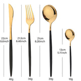 24Pcs Cutlery Sets Stainless Steel Dinnerware Knives Forks Tea Spoons Mirror Tableware Kitchen Western Silverware Gift Box Set