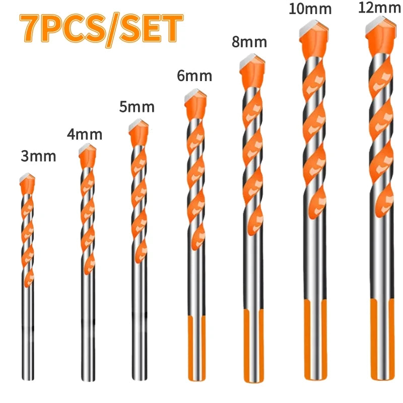 Juego de 16 brocas de carburo de tungsteno para mampostería, para metal, acero, porcelana, cerámica, azulejos, hormigón, ladrillo y madera, de 3 a 12 mm.