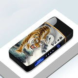 Electric Windproof Metal Double Arc Plasma Flameless Lighter, USB Rechargeable Lighter, LED Power Display, Touch Sensor Lighters 
