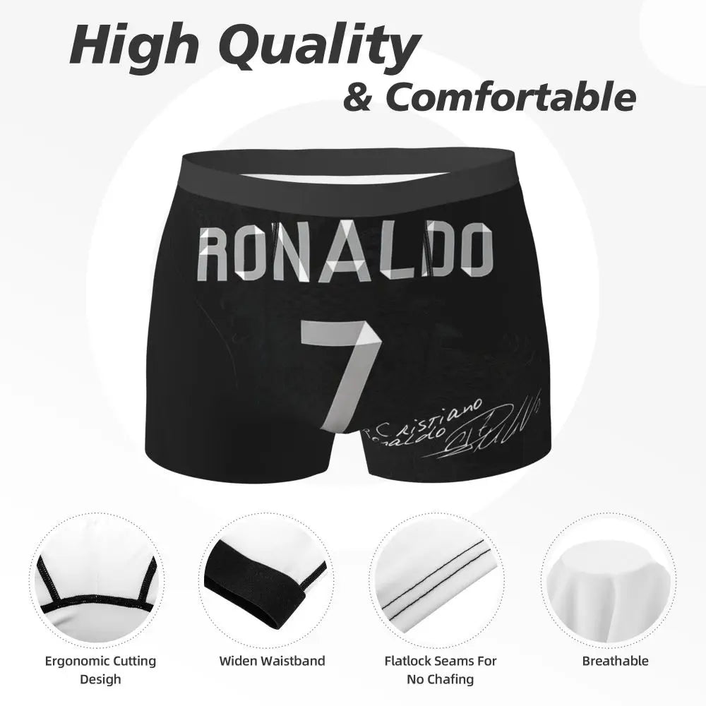 Boxer Briefs Shorts Cristiano Ronaldo Cr7 Underwear Men Ventilated Underwear for Men Boyfriend Gifts