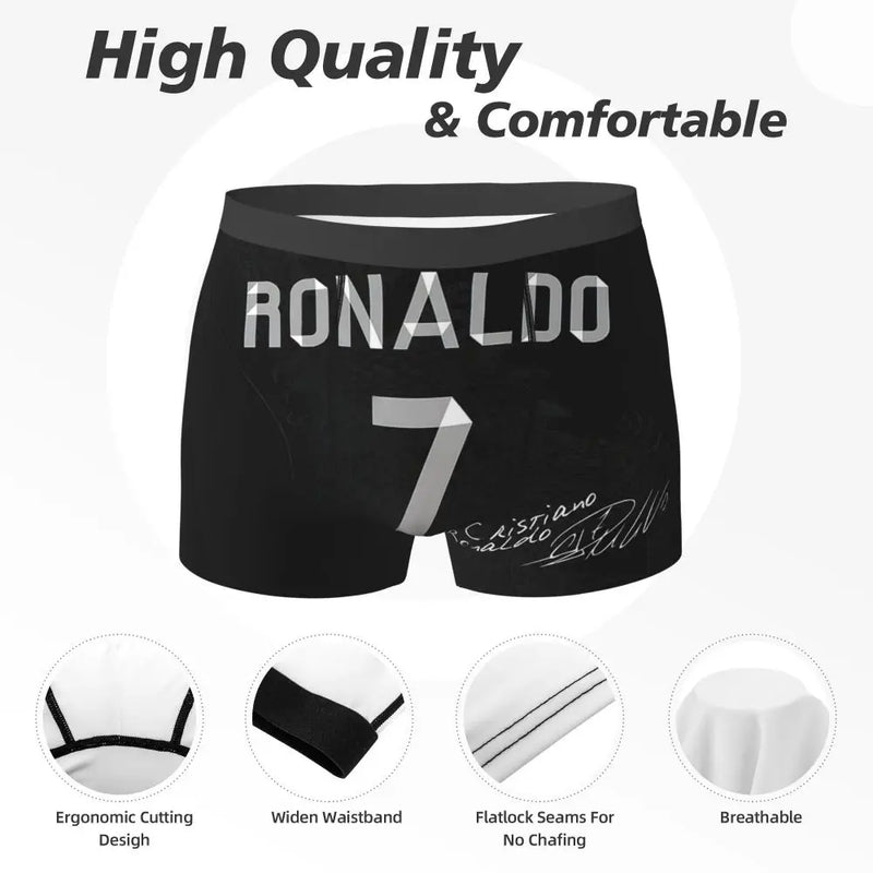 Boxer Underpants Shorts Cristiano Ronaldo Cr7 Panties Men Ventilate Underwear for Homme Man Boyfriend Gifts
