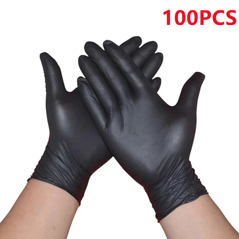 Guantes desechables de nitrilo sin látex para tintes capilares, guantes de limpieza para belleza, tintes capilares y salones de uñas, color rosa polvo, 20, 50 y 100 unidades. 