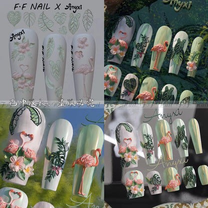1pc  Snake Flamingo Jellyfish Dragon Dtream 3D Acrylic Mold  Nail Art DIY  Silicone  Nail Art Templates Nails Mold