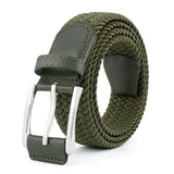 105cm Adjustable Buckle Braided Belts Unisex Jeans Trousers Pants Strap Women Men Metal Lock Waistbands Stretch Woven Belt