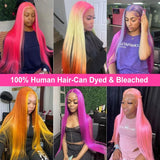 Blonde 613 13x6 Lace Frontal Wigs HD 613 Lace Front Human Hair Wigs For Women 40 Inch Long Straight Human Hair Wigs Can Be Dyed