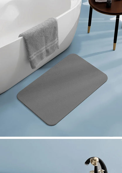 Alfombra de piedra de diatomeas, absorbente, antideslizante, de secado rápido, para ducha.