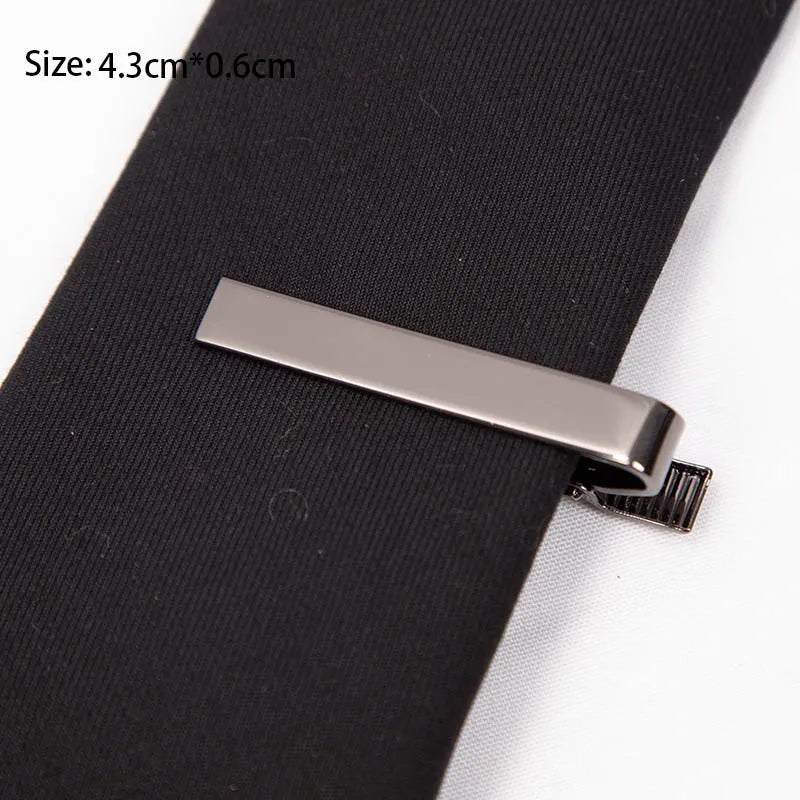 New Tie Clips for Men's Metal Necktie Bar Dress Shirts Tie Pin for Wedding Ceremony Metal Silver Color Tie Clip Man Accessories