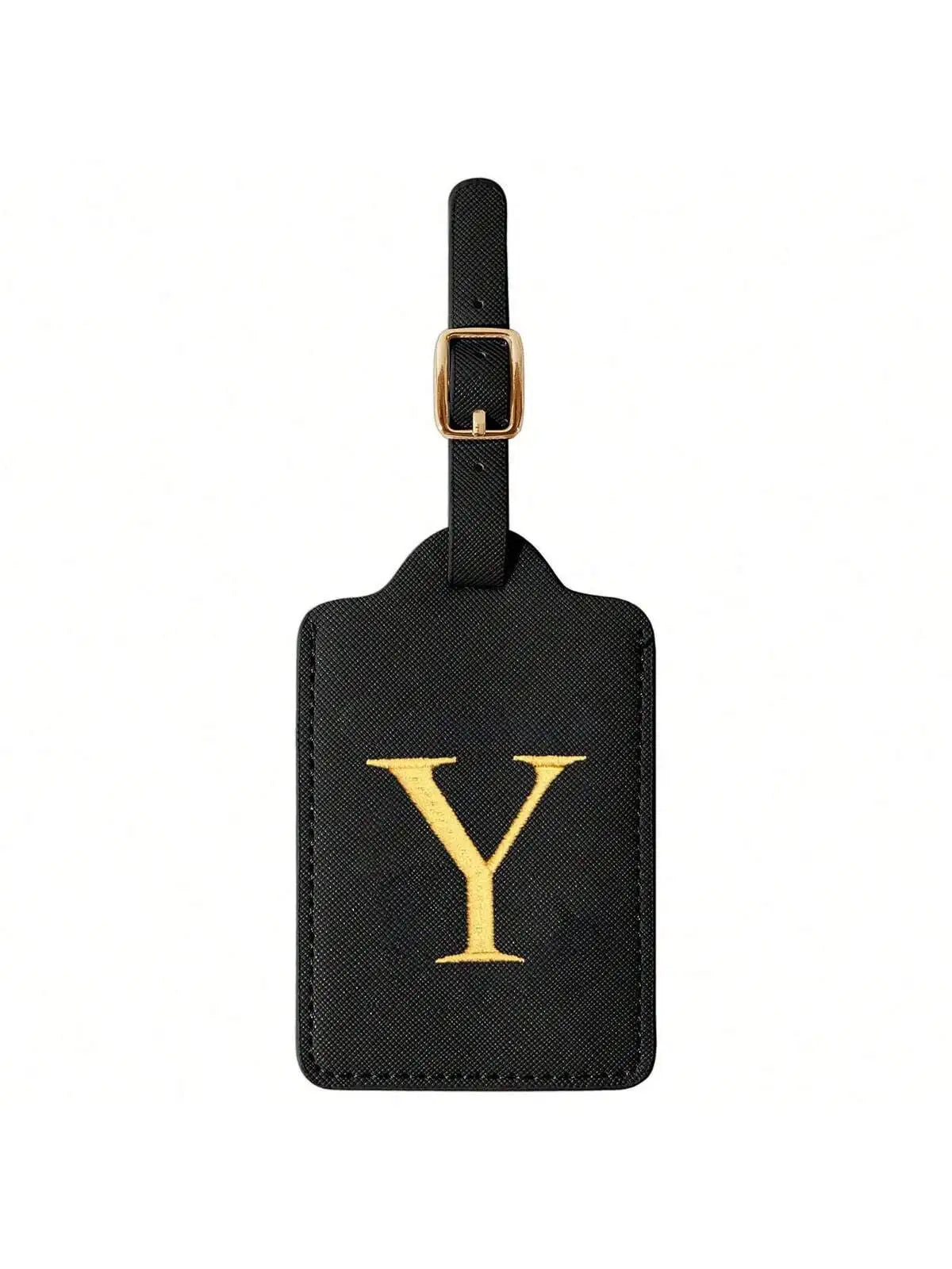 PU Leather Luggage Tag for Travel - Durable Suitcase ID Tag with Privacy Cover & Name Card Slot (A-Z) liu