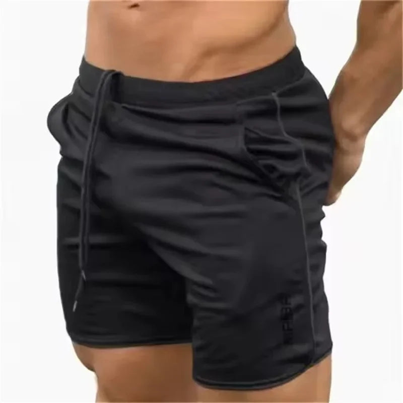 Men's Breathable Sports Shorts Fitness Running Short Pants Quick Dry Slim-Fit Training Pants New Summer Mesh Printing Men's Shorts