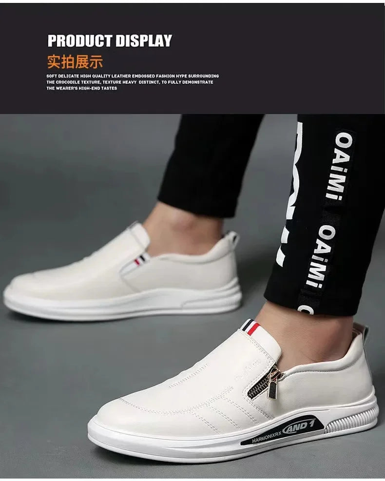 Casual Leather Shoes Men Loafers Trend Brand Business Shoes Autumn Slip-on Flat Men's Sneakers Comfortable Moccasins Zapatos Hombre