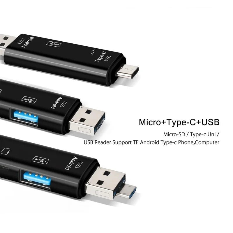 5 In 1 Multifunction USB 2.0 Type C/Usb/Micro Usb /TF/SD Memory Card Reader OTG USB Reader Card Adapter Mobile Phone Accessories
