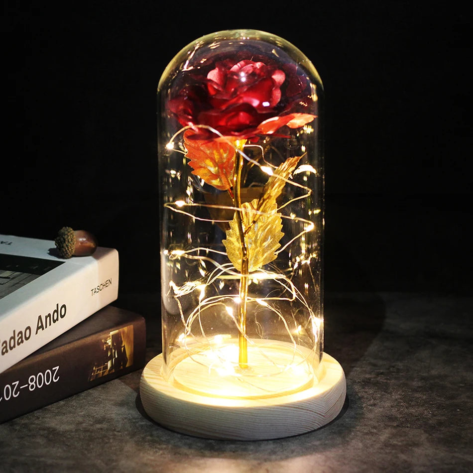 Envío directo de flores artificiales Galaxy Rose, La Bella y la Bestia, decoración de boda, regalo creativo para el Día de San Valentín, regalo para la madre.