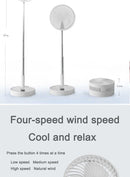2025 new folding telescopic free adjustment fan charging usb multi-function outdoor portable home desktop floor-standing fan