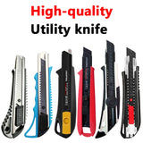 Utility Knife Durable Industrial Replaceable High Carbon Steel Blade Stainless Steel Paper Cutter Office Art Student Supplies