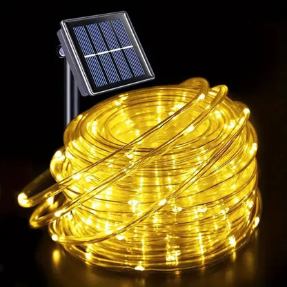 Corda de tubo solar ao ar livre luz led jardim decoração natal luz da corda de fadas 32m/22m/12m/7m festa de casamento ao ar livre lâmpada led