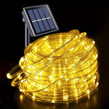Corda de tubo solar ao ar livre luz led jardim decoração natal luz da corda de fadas 32m/22m/12m/7m festa de casamento ao ar livre lâmpada led