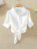 2025 New Women's Tops Fashion Women Summer Chiffon Blouse Short Sleeve Casual Shirt White Ropa Mujer Blusas Feminino