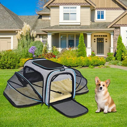 Expandable Cat Carrier Portable Cat Travel Bag Pet Carrier Bag Dog Travel Carrier Detachable Dog Bag Carrier For Travel Shopping