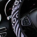 1 linen breathable fabric Bohemian style automotive supplies without inner ring steering wheel cover fits 14.5-15 inches
