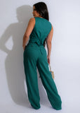 Fashion Sleeveless Vest Pants Women's Solid Color Suit Spring Summer V-Neck Ultra Short Top + Slim Pants Female Office 2 Piece Set