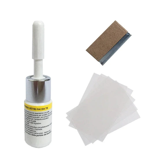 Car Windshield Repair Tool DIY Window Repair Tools Glass Scratches Cracks Window Screen Restore Resin + Blade + Strips