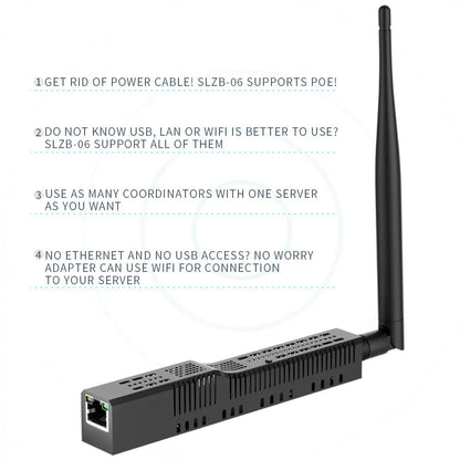 SMLIGHT SLZB-06/M/P7 Zigbee 3.0 to Ethernet,USB,and WiFi gateway coordinator with PoE,works with Zigbee2MQTT,Home Assistant,ZHA