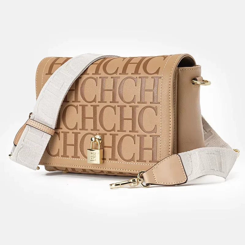 CH Autumn and Winter Solid Color Crossbody Bag Letter Printing High Quality Women's Fashion Elegance 2025 Classic Women's Bag