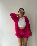 Solid Color Casual Loose Short Pants Sets For Women 2025 Elegant Summer Women's Two Pieces Suit Full Set Female Outfit Clothes