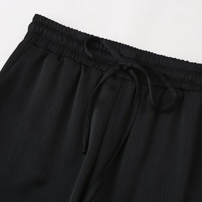 Conjunto de chaqueta y pantalón de traje cruzado con efecto arrugado para mujer, primavera y verano 2024, estilo europeo y americano