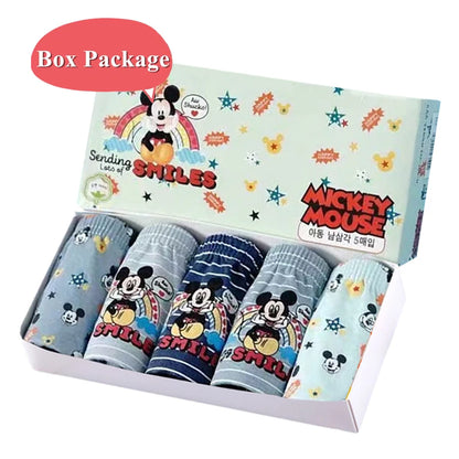 Exquisite Boxed 5-Piece Boys Underwear Soft Breathable Cotton Children Boys Briefs Spider-Man Cartoon Kids Triangle Knickers