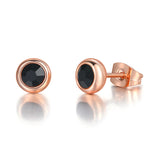 Classic Modern Cubic Zirconia Stud Earrings For Women Simple Rose Gold Color Women's Earing Accessories Fashion Jewelry E270