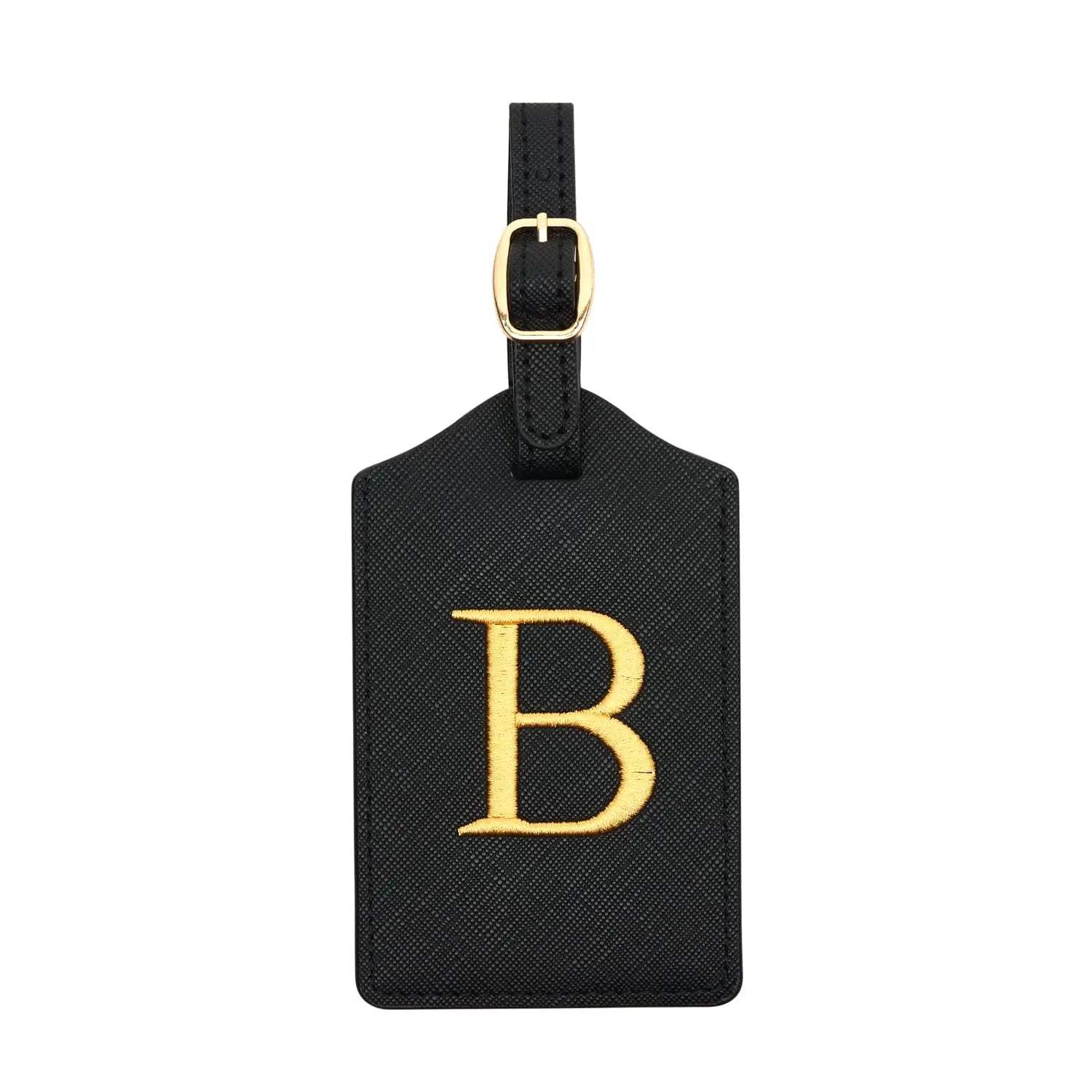 PU Leather Luggage Tag for Travel - Durable Suitcase ID Tag with Privacy Cover & Name Card Slot (A-Z) liu