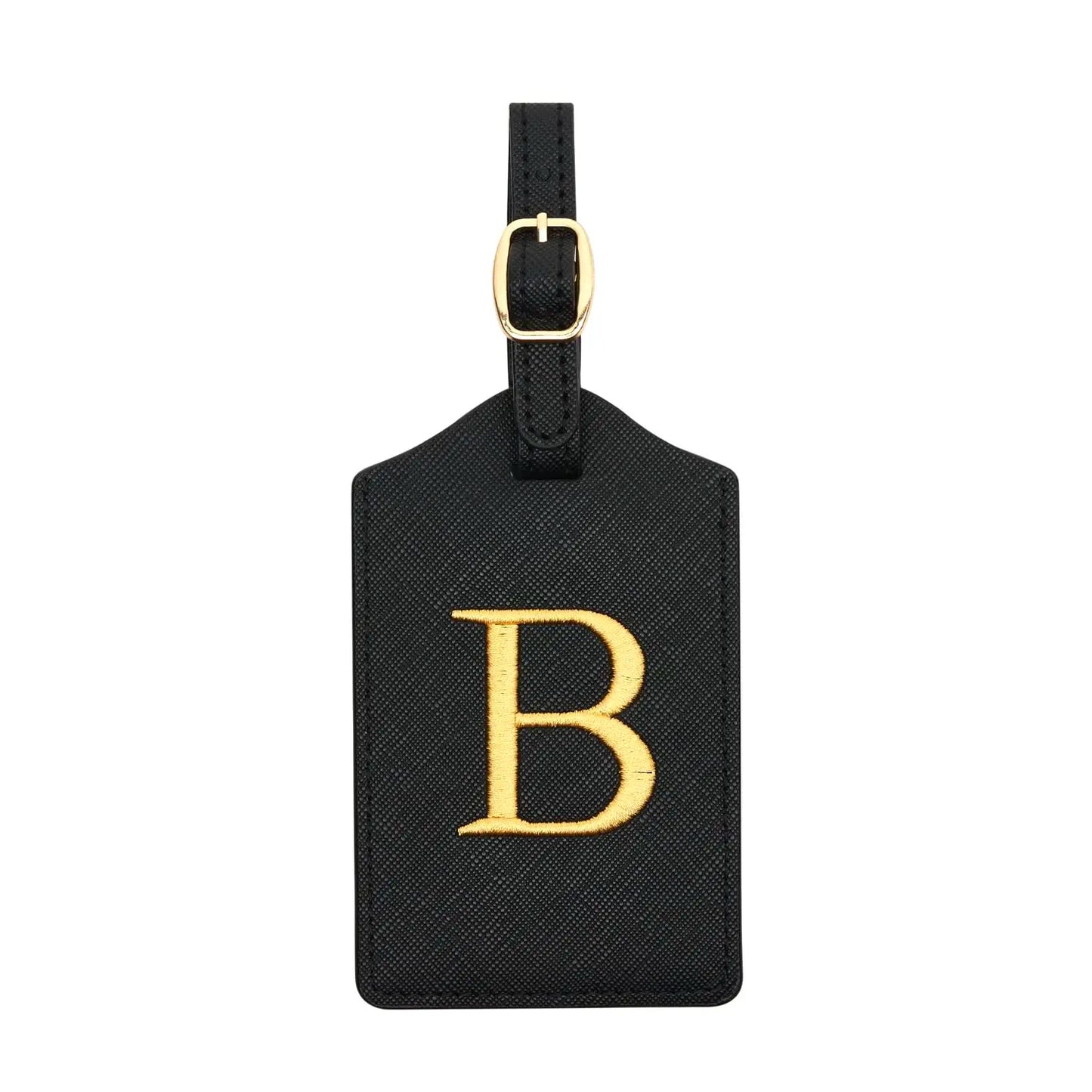 PU Leather Luggage Tag for Travel - Durable Suitcase ID Tag with Privacy Cover & Name Card Slot (A-Z) liu