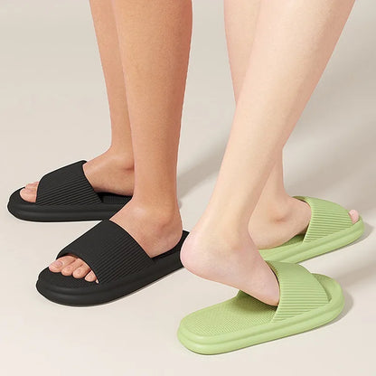 Fashion Men's Women's Sandals Anti-Slip Wear-Resistant EVA Thick Sole Comfortable Home Slippers Bathroom Bath Flip-Flops