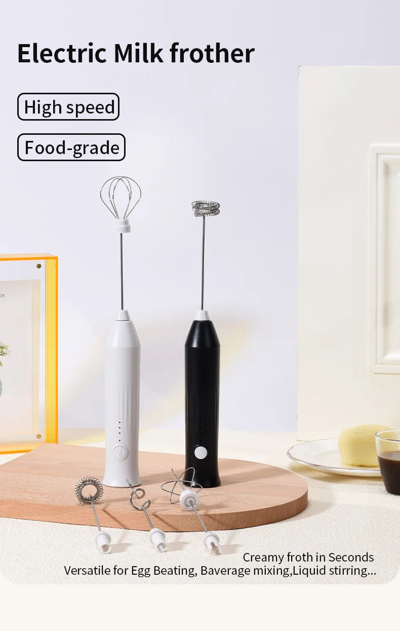 Electric Coffee Milk Foaming Mixer Coffee Creamer Whisk Handheld Egg Beater Froth Mixer Kitchen Automatic Kitchen Whisk Tools