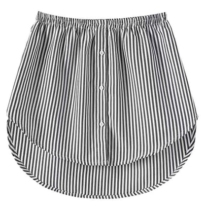 Underskirt irregular de algodão para mulheres, mini saias falsas, cauda destacável, bainha de blusa, extensor de saia xadrez, bainha, feminino, senhoras