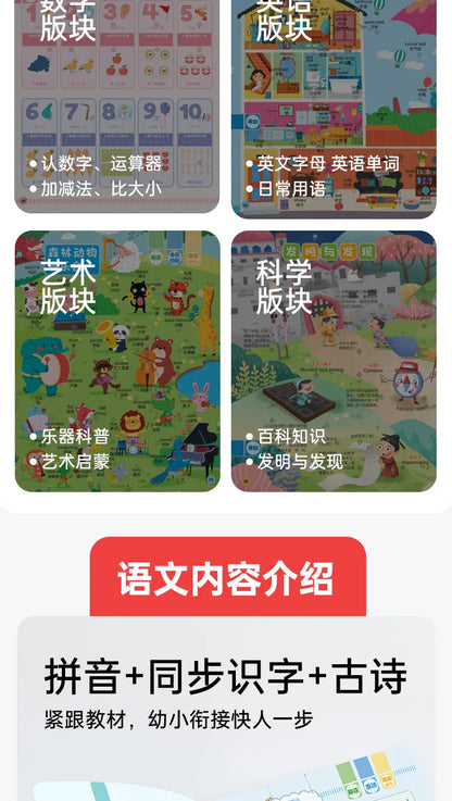 Language, Math, English Early Education Audiobooks, Children's Cognitive Enlightenment Learning Books, Parent-child Interaction