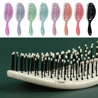 Peine de masaje elástico, peine para cabello enredado, cepillo desenredante, cepillos para cabello rizado húmedo, peine de barbero, herramientas de peluquería