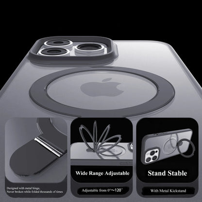 Magnetic Mobile Phone Case with Ring Stand for iPhone 16 15 14 Pro Max  Plus 13 12 11 Cases Translucent Cover with Protector