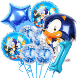 Sonic the Hedgehog Fontes do partido, Foil Balões, Látex Balões Kit, Decorações de aniversário, Balões Número, Decoração Presentes, 32"