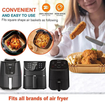 Cooking Paper Square Disposable Air Fryer Paper Air Fryer Paper Liner Oil-proof Water-proof Air Fryer Cooking Trays BakingPapers