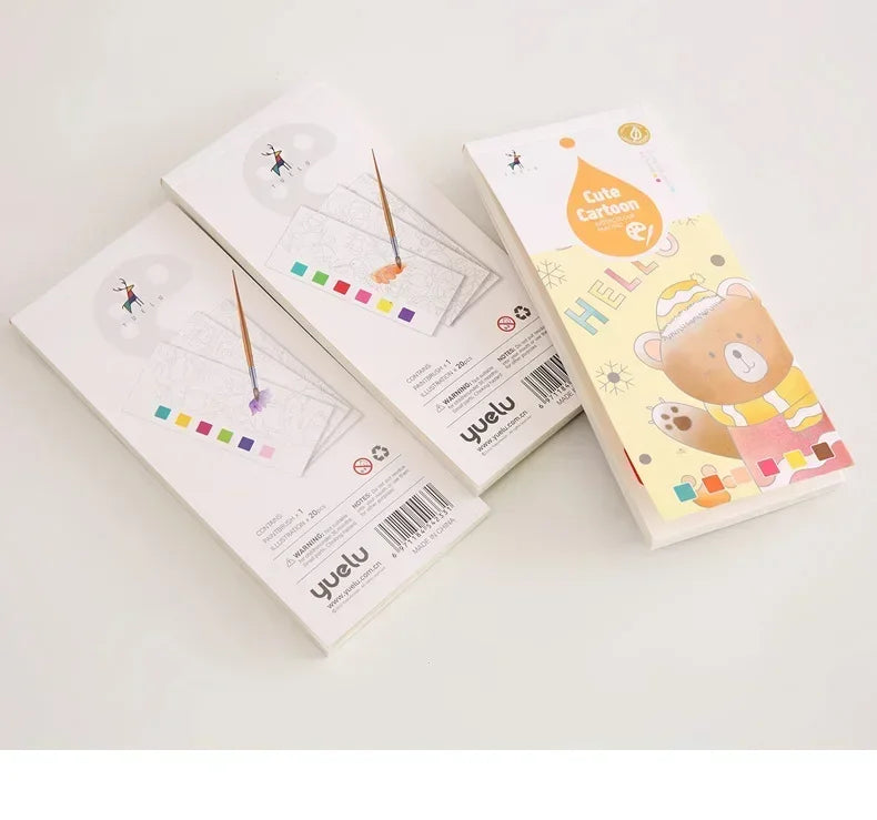 20 Sheets Portable Children Watercolor Painting Book Paint with Water Kids Gouache Graffiti Picture Coloring Drawing Toys Gifts