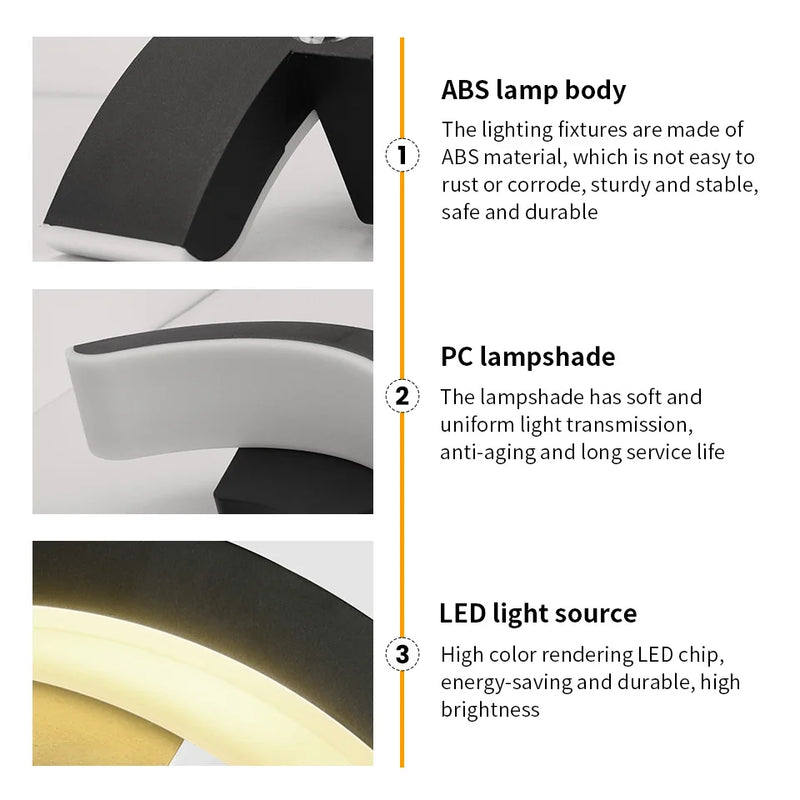 Waterproof IP66 Outdoor Wall Light 10W LED Wall Lamp Sconce Balcony Garden Decoration Lighting Lamp AC110V 220V